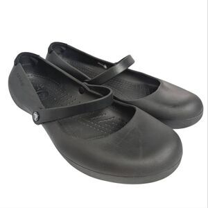 Crocs Alice Work Slip Resistant Black Mary Jane Flats Women's 11